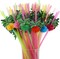 100pcs Coconut Tree Drinking Straws, Disposable Honeycomb Plastic Straws, Tropical Hawaiian Beach Cocktail Pool Luau Party Decorations Supplies